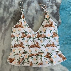 SM Kortni Jeane Tiger Scoop Top